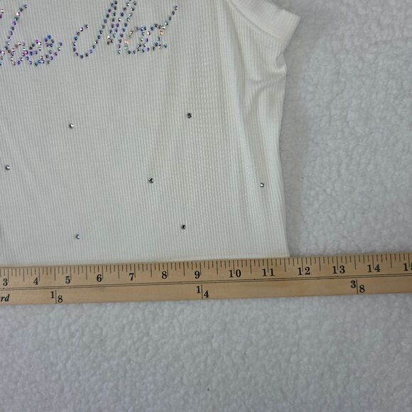 Virghoes Ivory Blingy Crop Tank Top Size Small - Picture 13 of 15